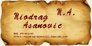 Miodrag Asanović vizit kartica